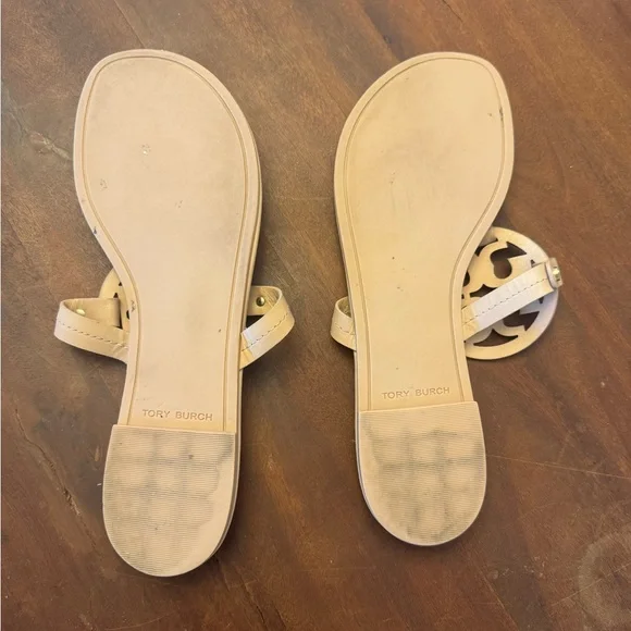 Tory Burch Light Tan Logo Sandals - Picture 3 of 4